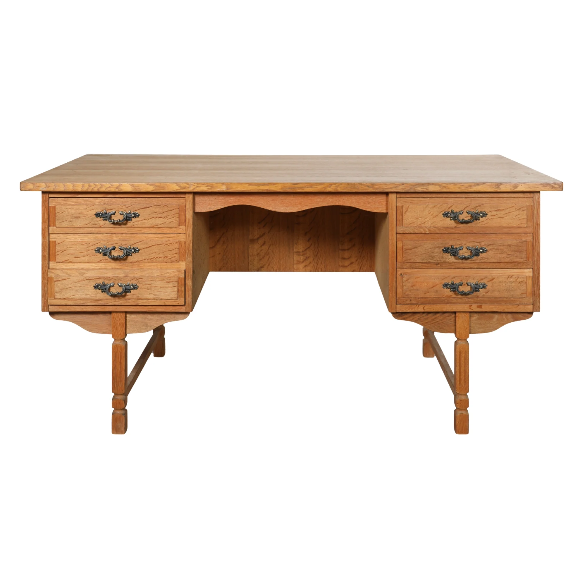 HA-501 Danish Oak Desk with Bookshelf Front 3