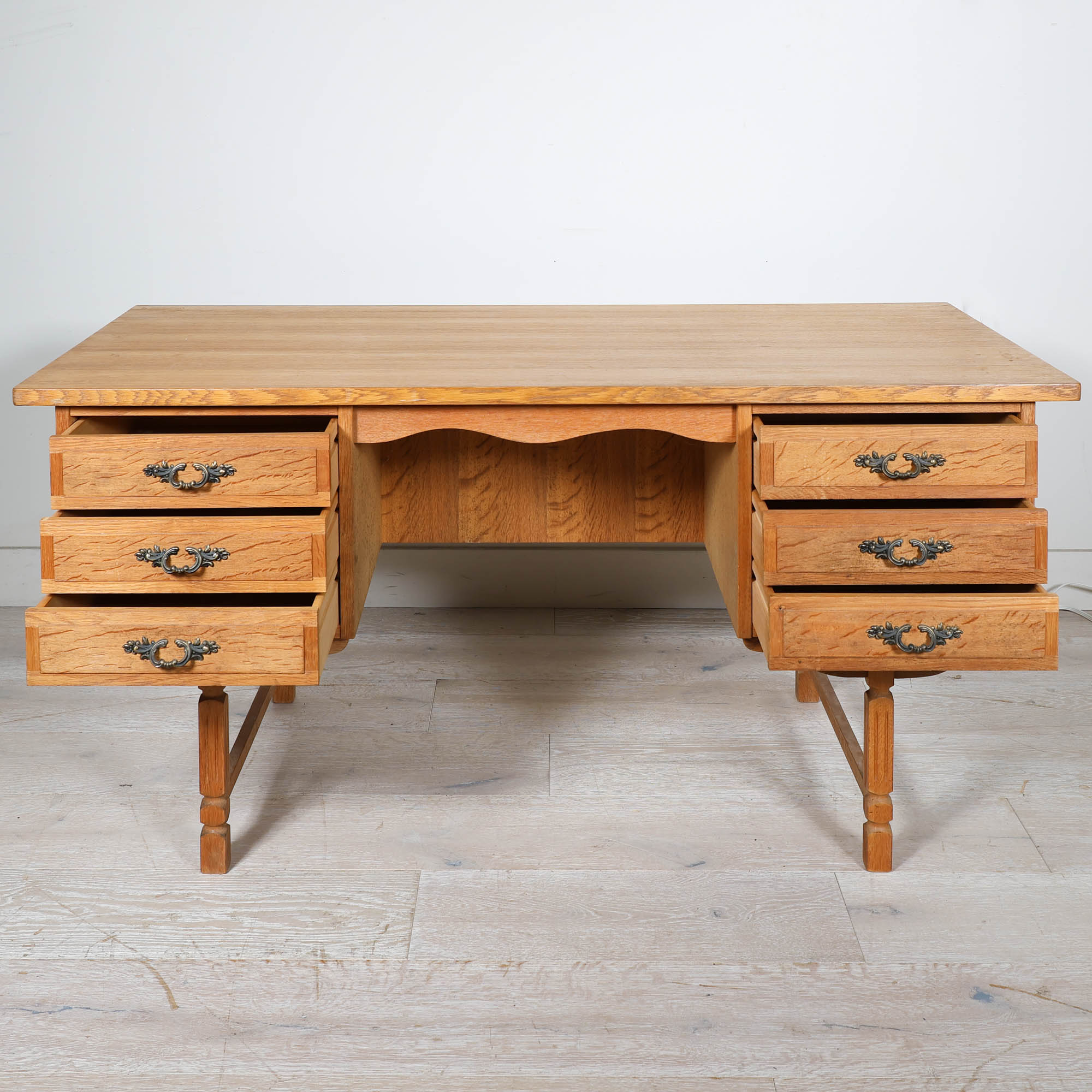 HA-501 Danish Oak Desk with Bookshelf Front 3 - Image 4