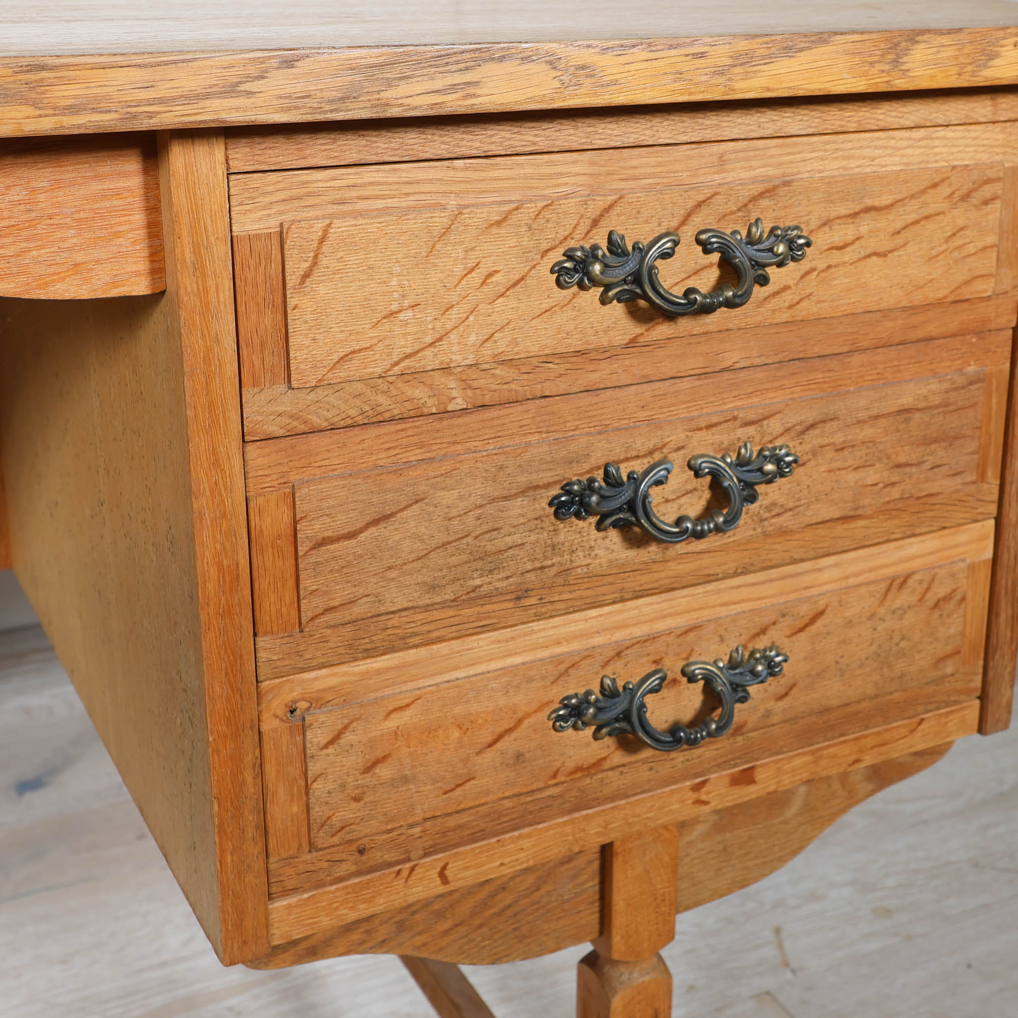 HA-501 Danish Oak Desk with Bookshelf Front 3 - Image 6