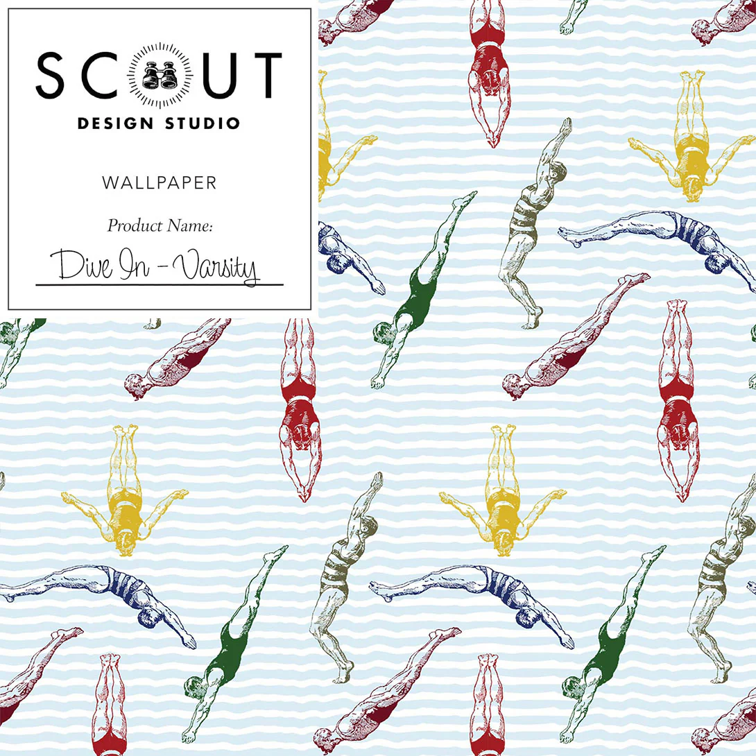 Dive in Wallpaper in Varsity Sample