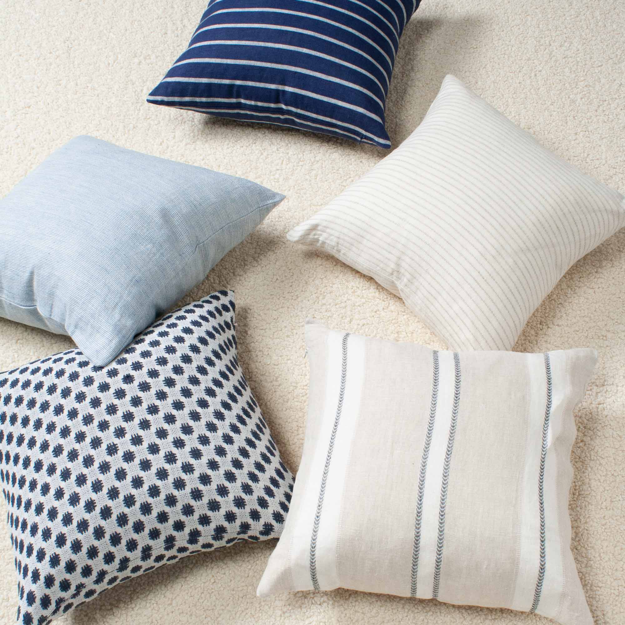 Dobby Natural Stripe Linen Pillow - Image 3