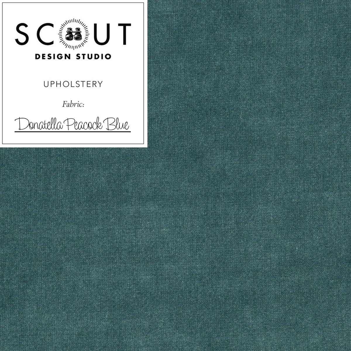 Donatella Peacock Blue Velvet Fabric Sample