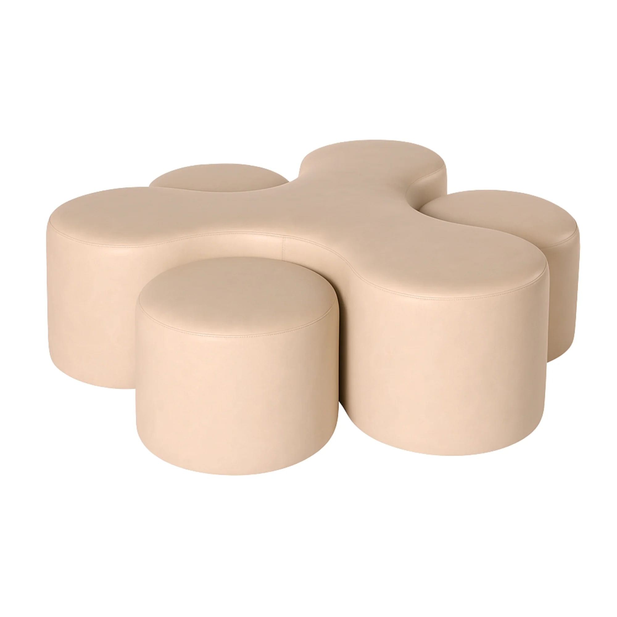 Elvie Ottoman in Cream
