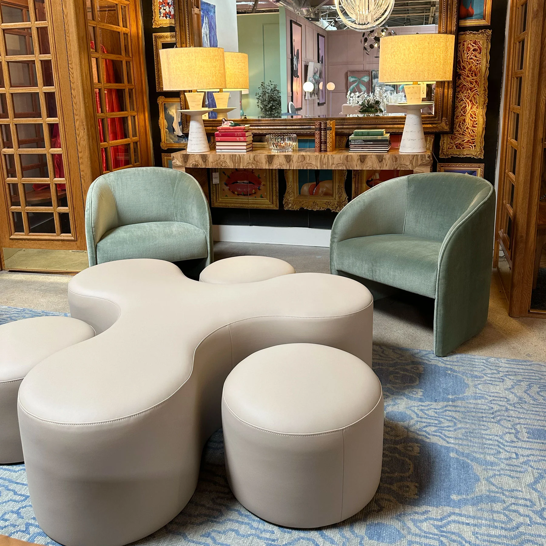 Elvie Ottoman in Cream - Image 2