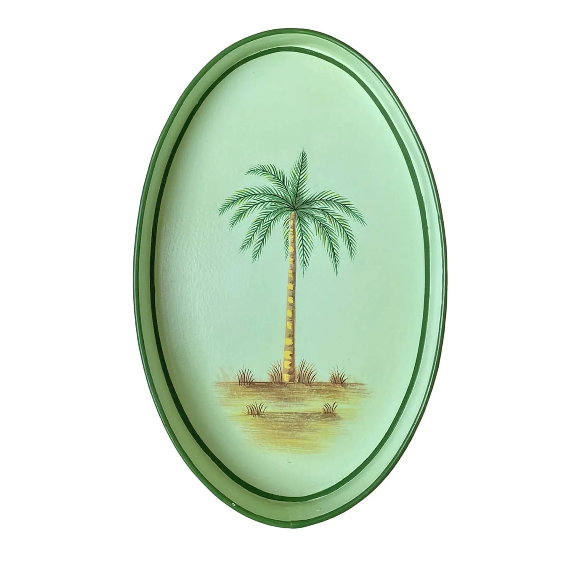 Handpainted Iron Palm Tray