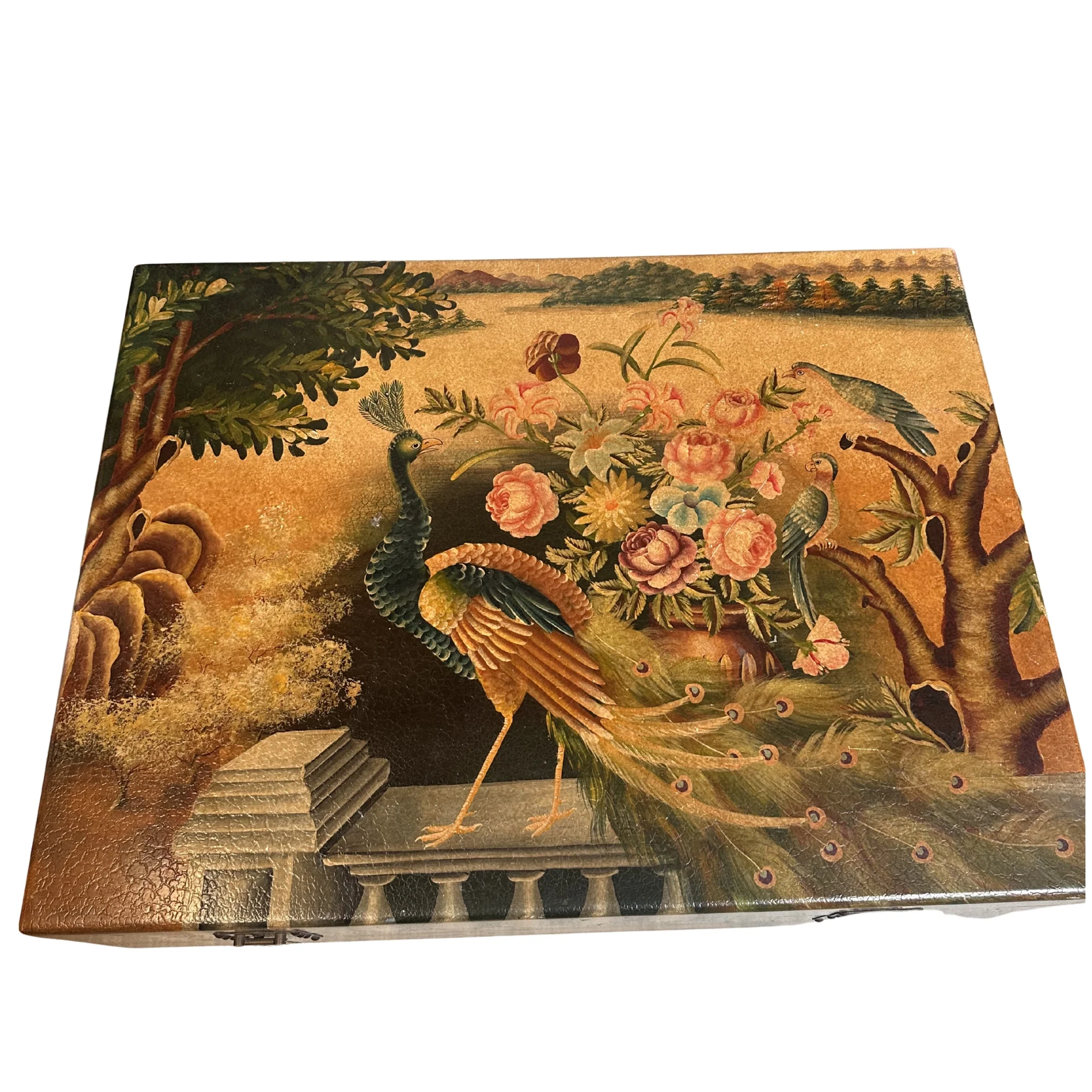 Peacock Motif Carved Coffee Table - Image 3