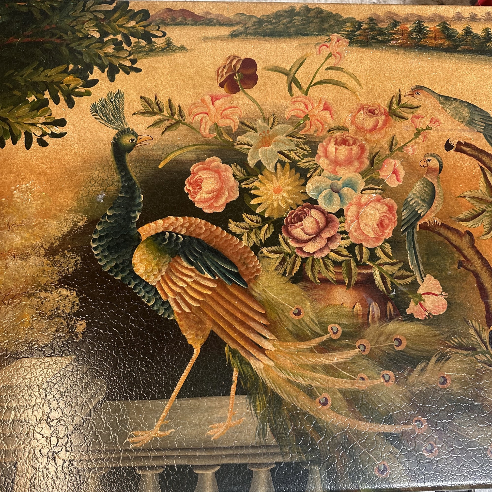 Peacock Motif Carved Coffee Table - Image 4