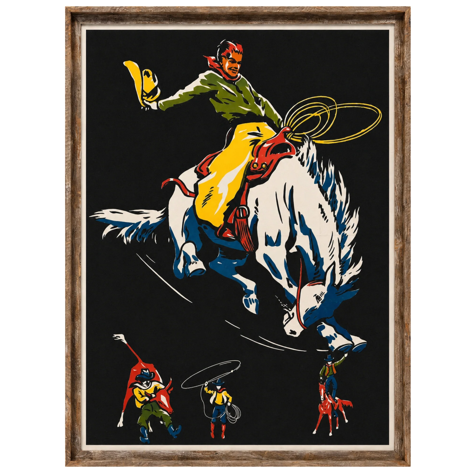 1940s Stock Rodeo Poster Framed