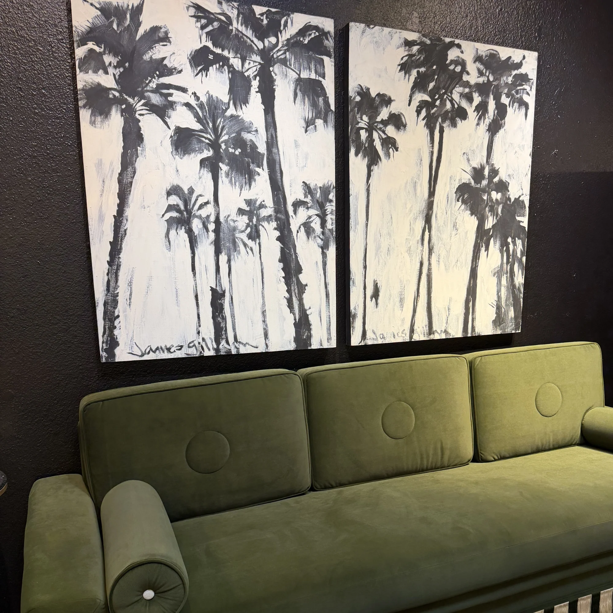 Original Palm Diptych Art on Wood by James Gilliam - Image 2