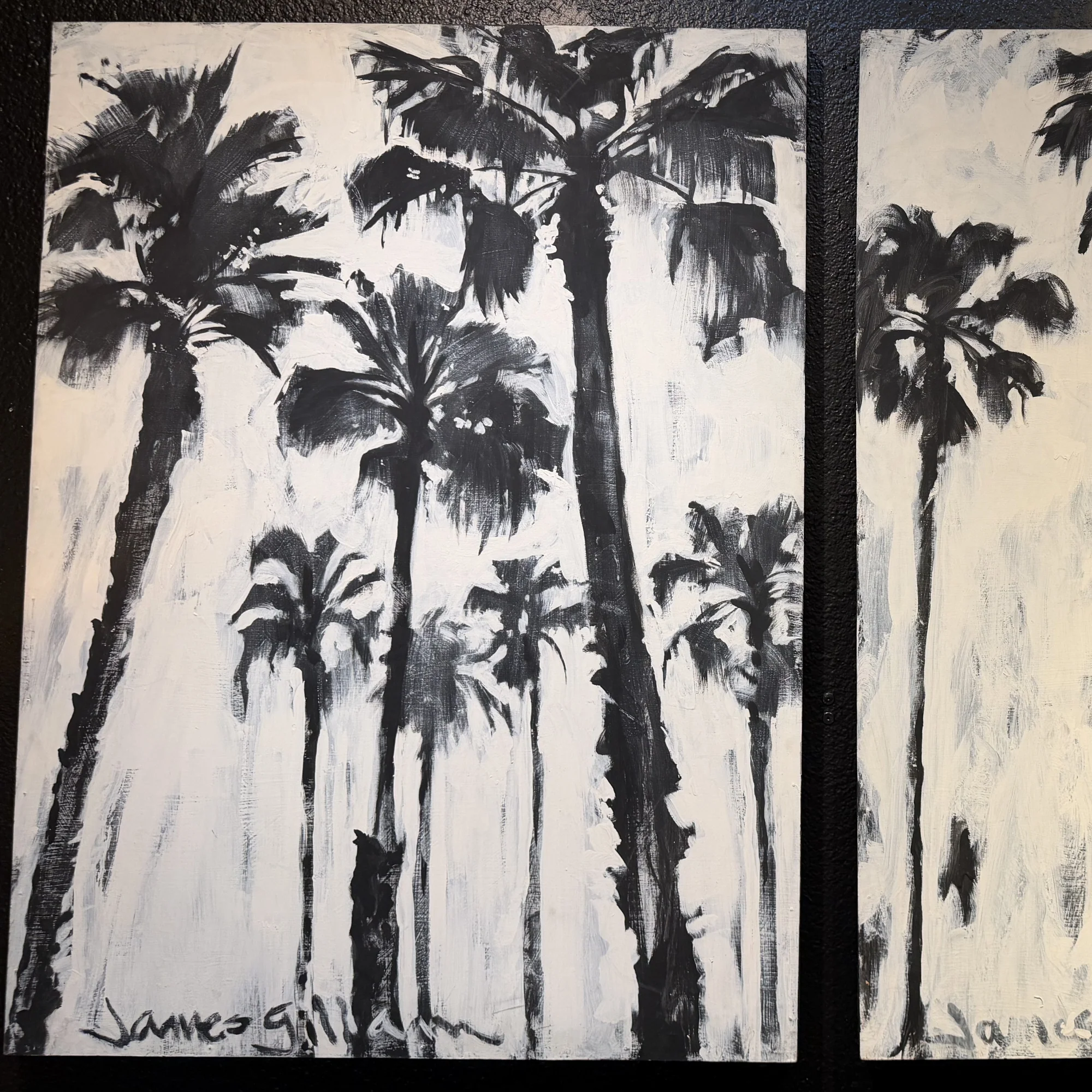 Original Palm Diptych Art on Wood by James Gilliam - Image 3