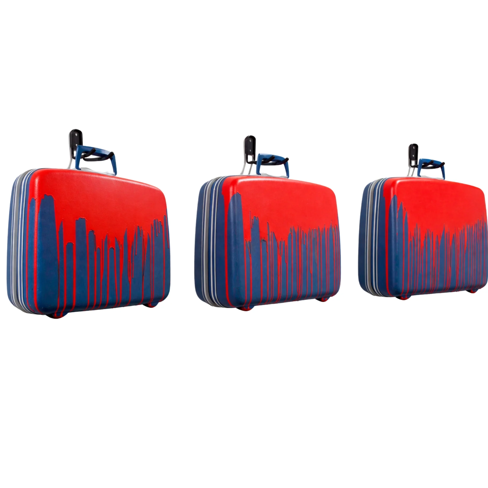 Set of 1960s Samsonite Silhouette Luggage Artwork Signed by Artist