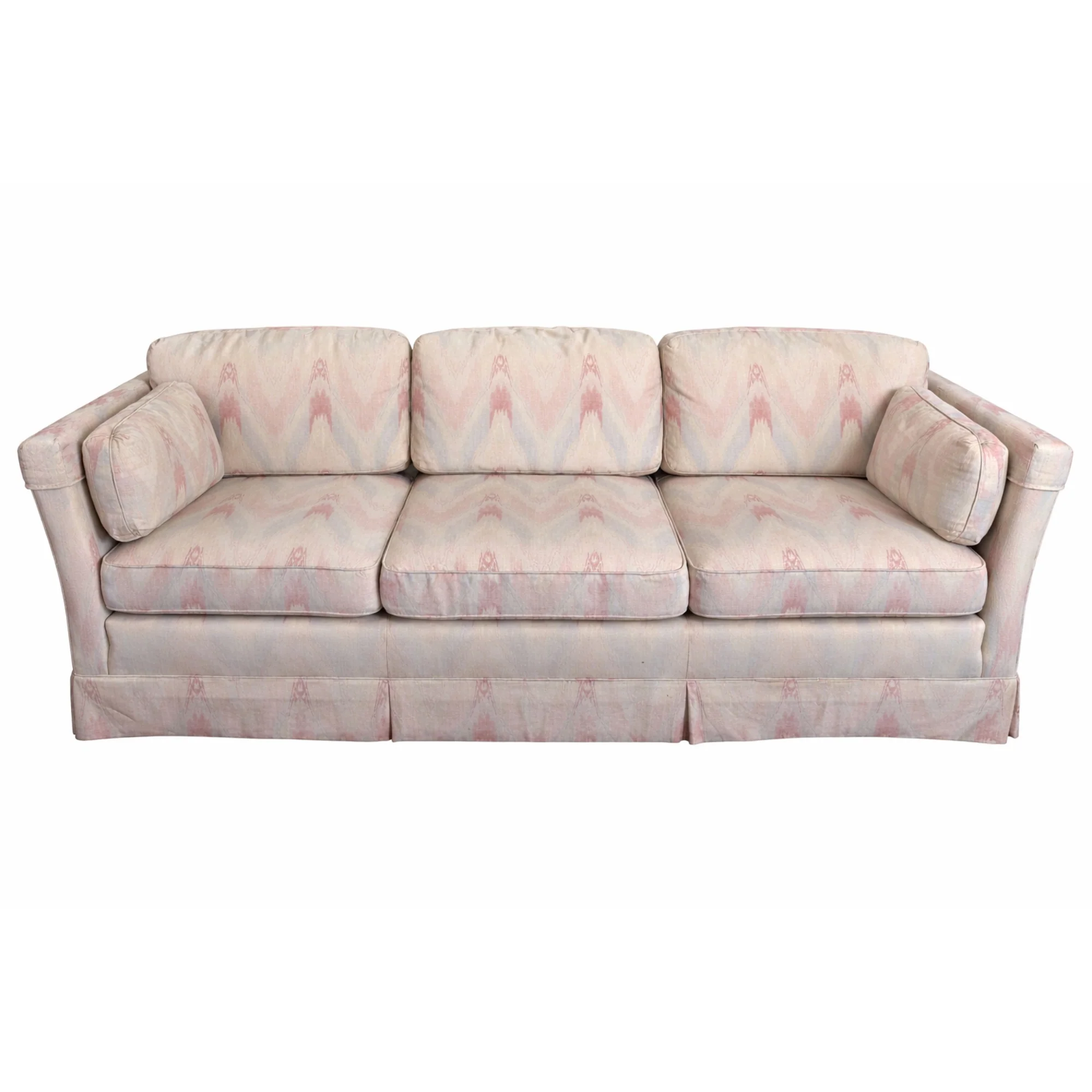 Blush Watercolor Ikat Sofa