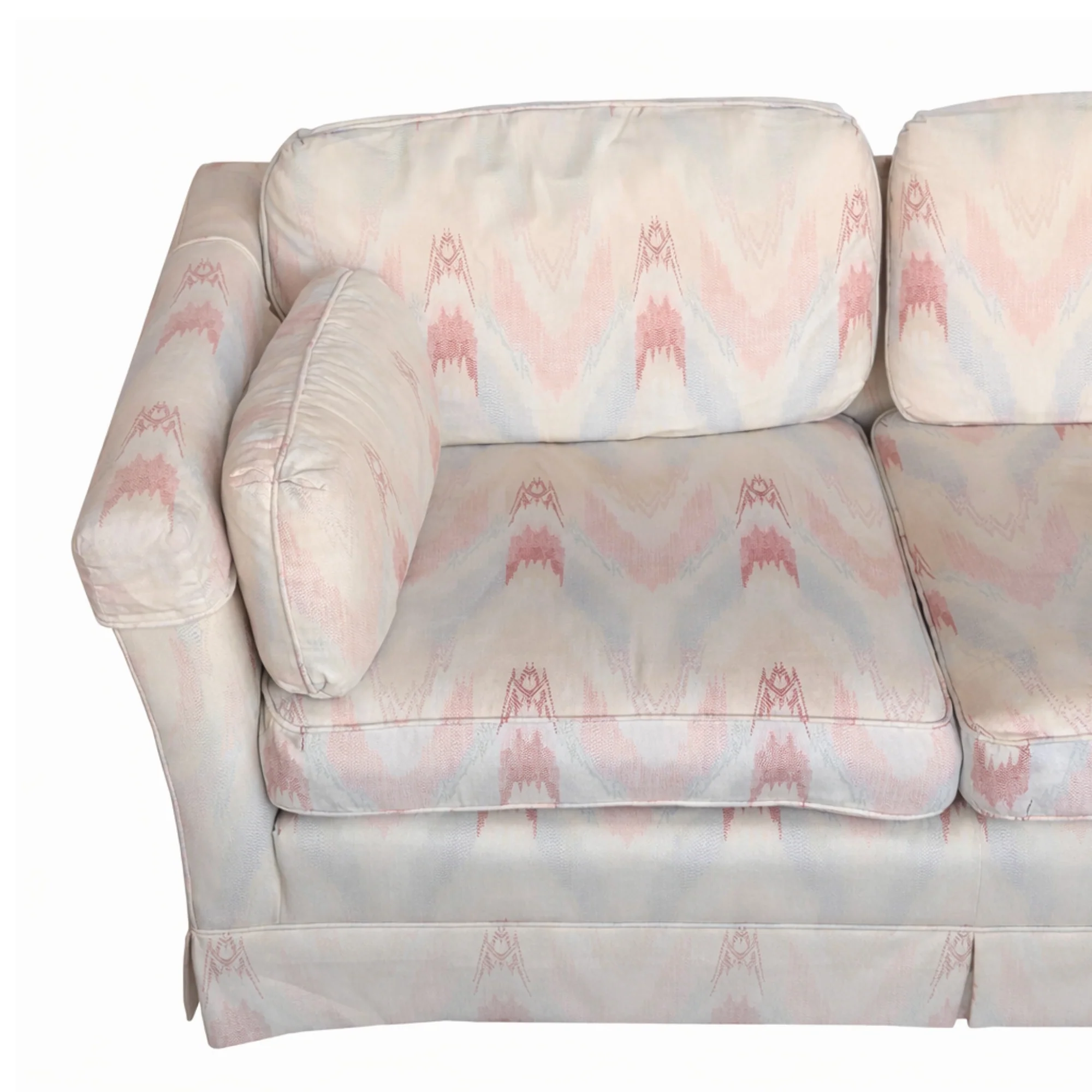 Blush Watercolor Ikat Sofa - Image 3