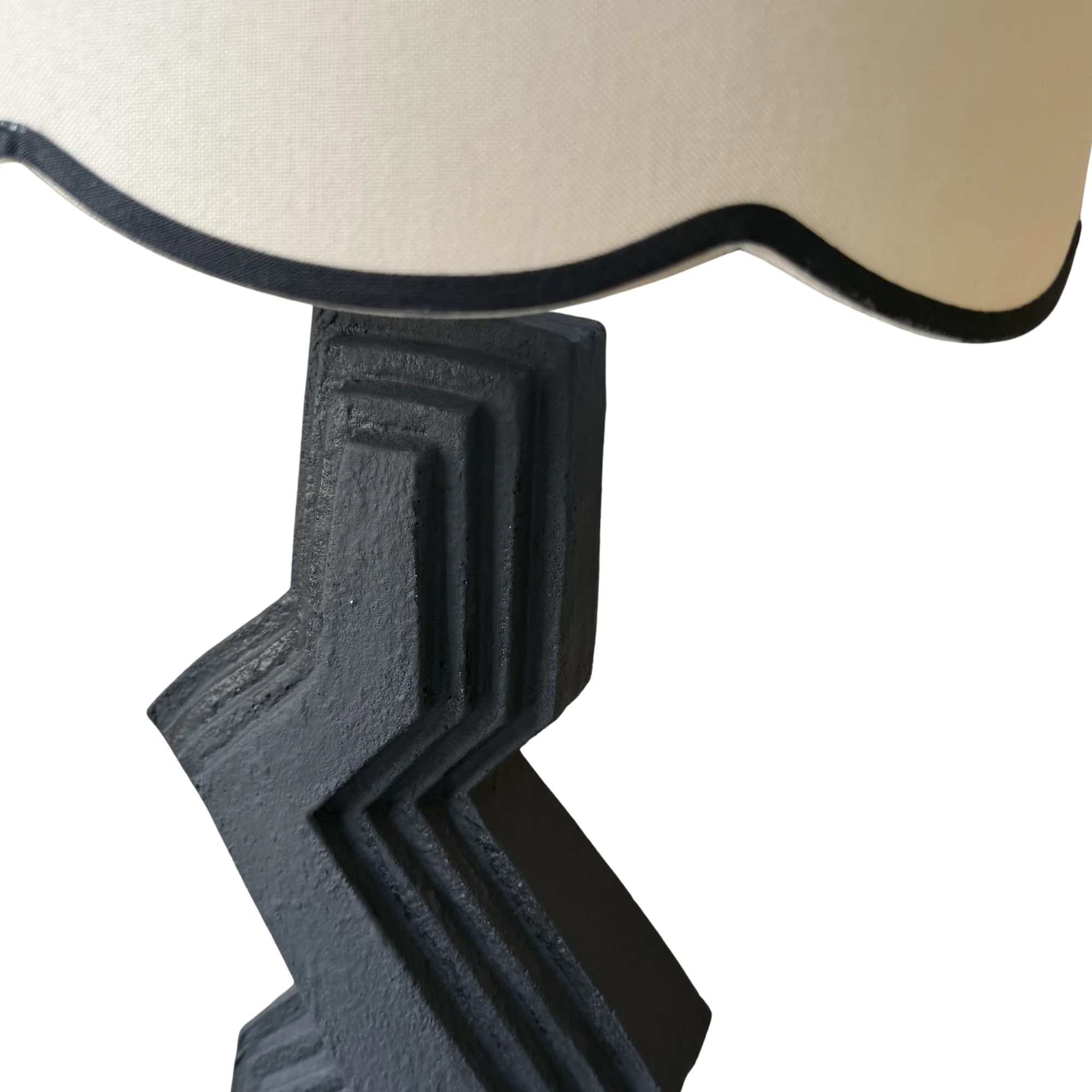 Pair of Post Modern Black Zig Zag Lamps by Veras Art Studios 1989 - Image 2