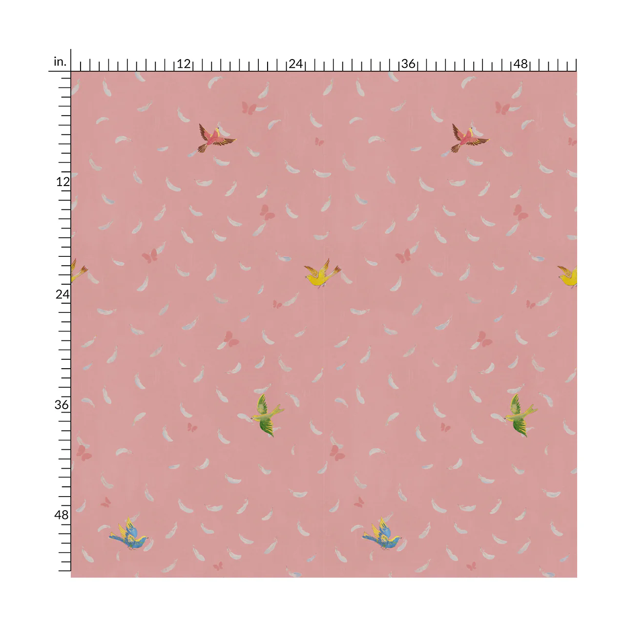 'Feathers' Wallpaper in Pink by Paule Marrot - Image 3