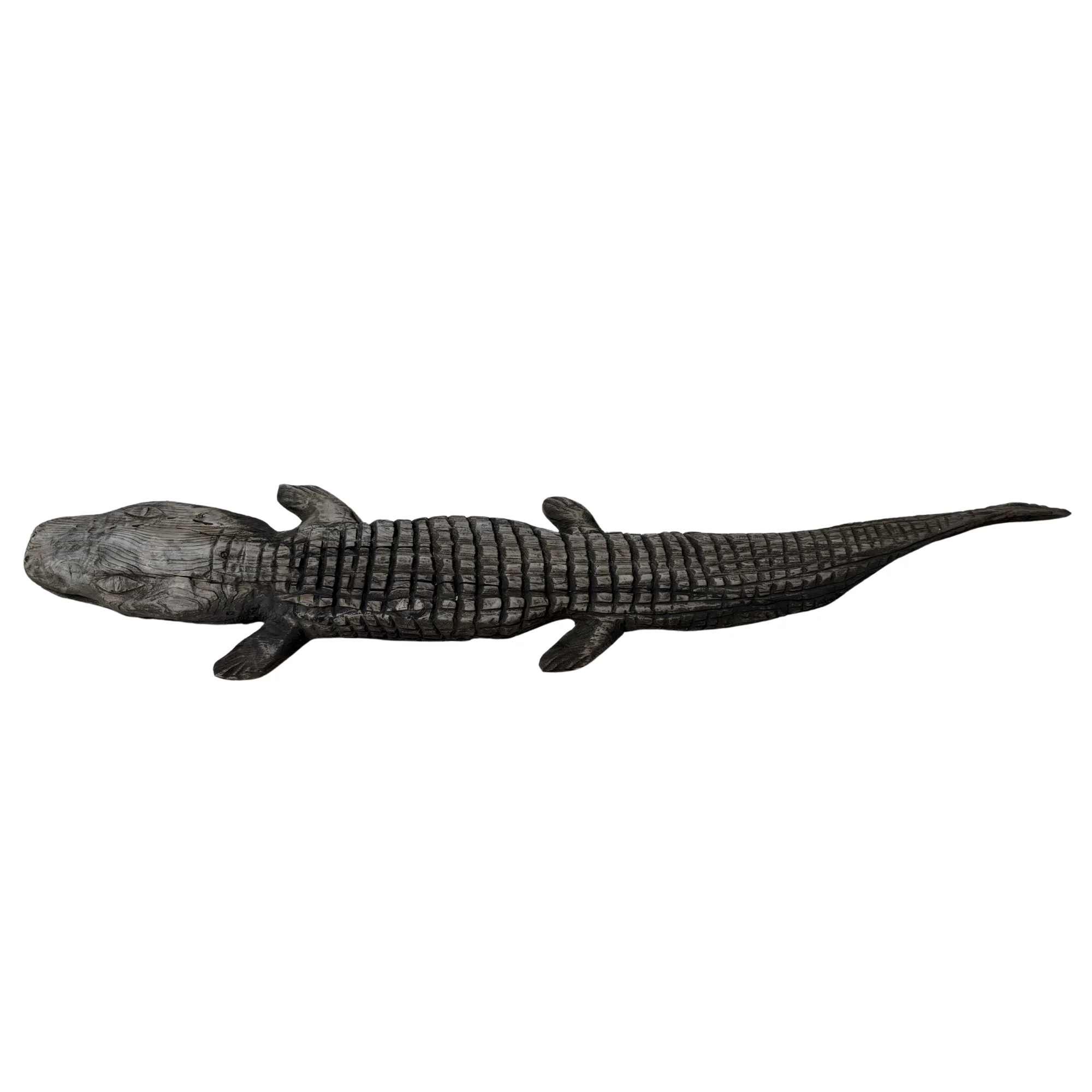 Carved Wood Alligator - Image 2