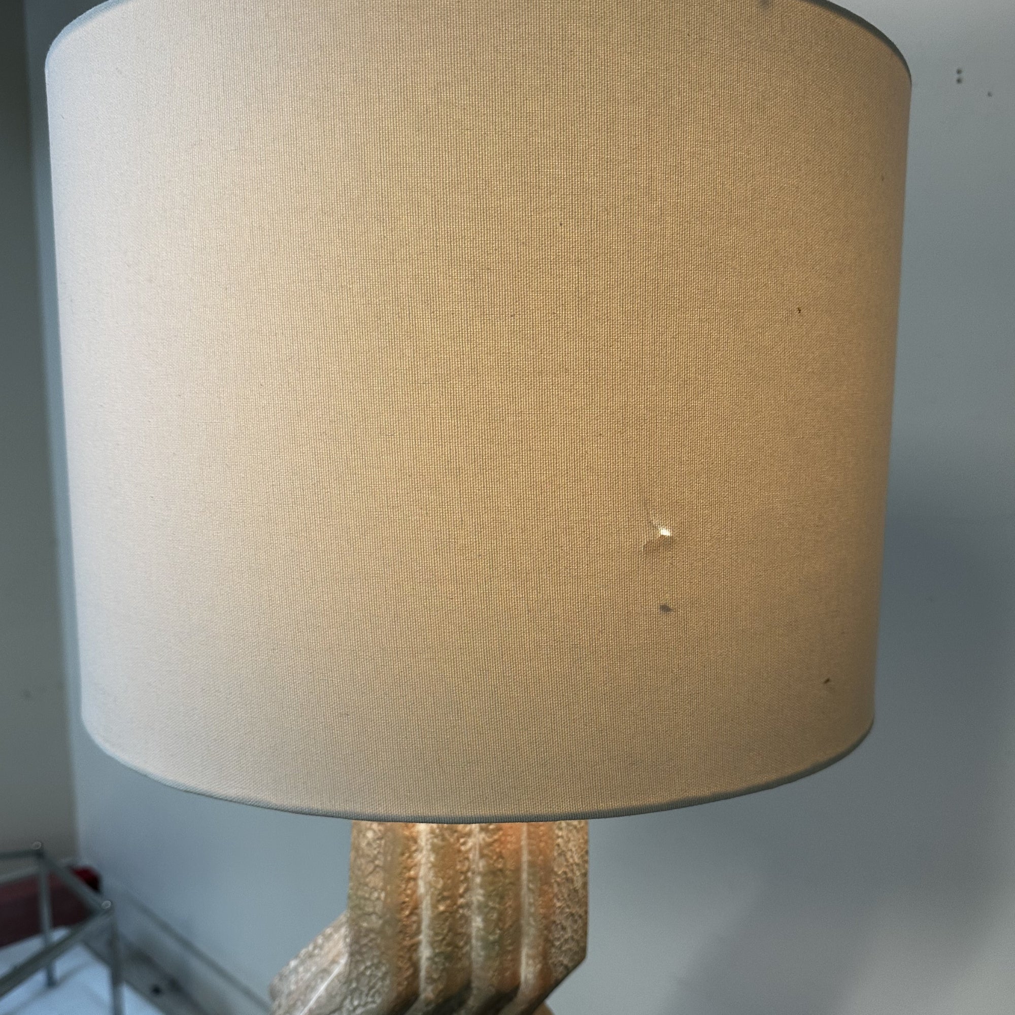 American Postmodern Textured Plaster Zig Zag Floor Lamp, 1980s - Image 4