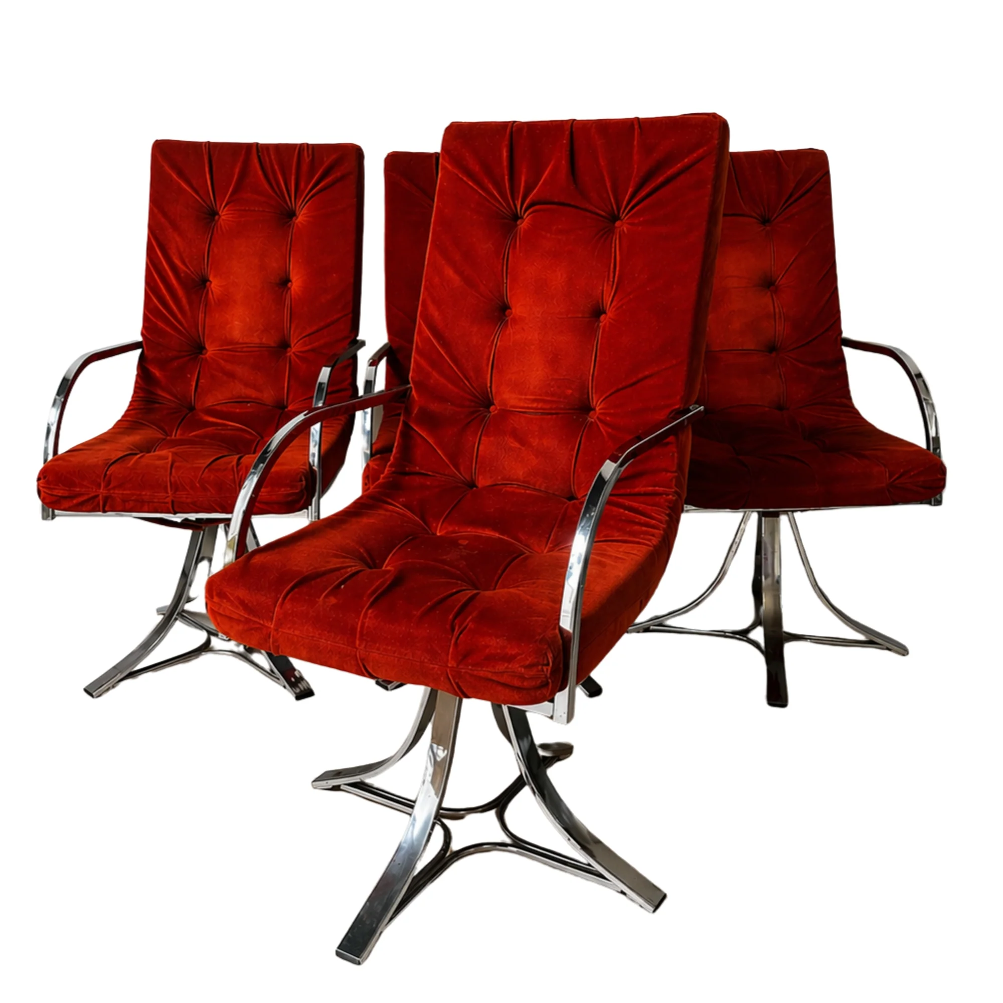 Set of 4 Chrome Dining Chairs