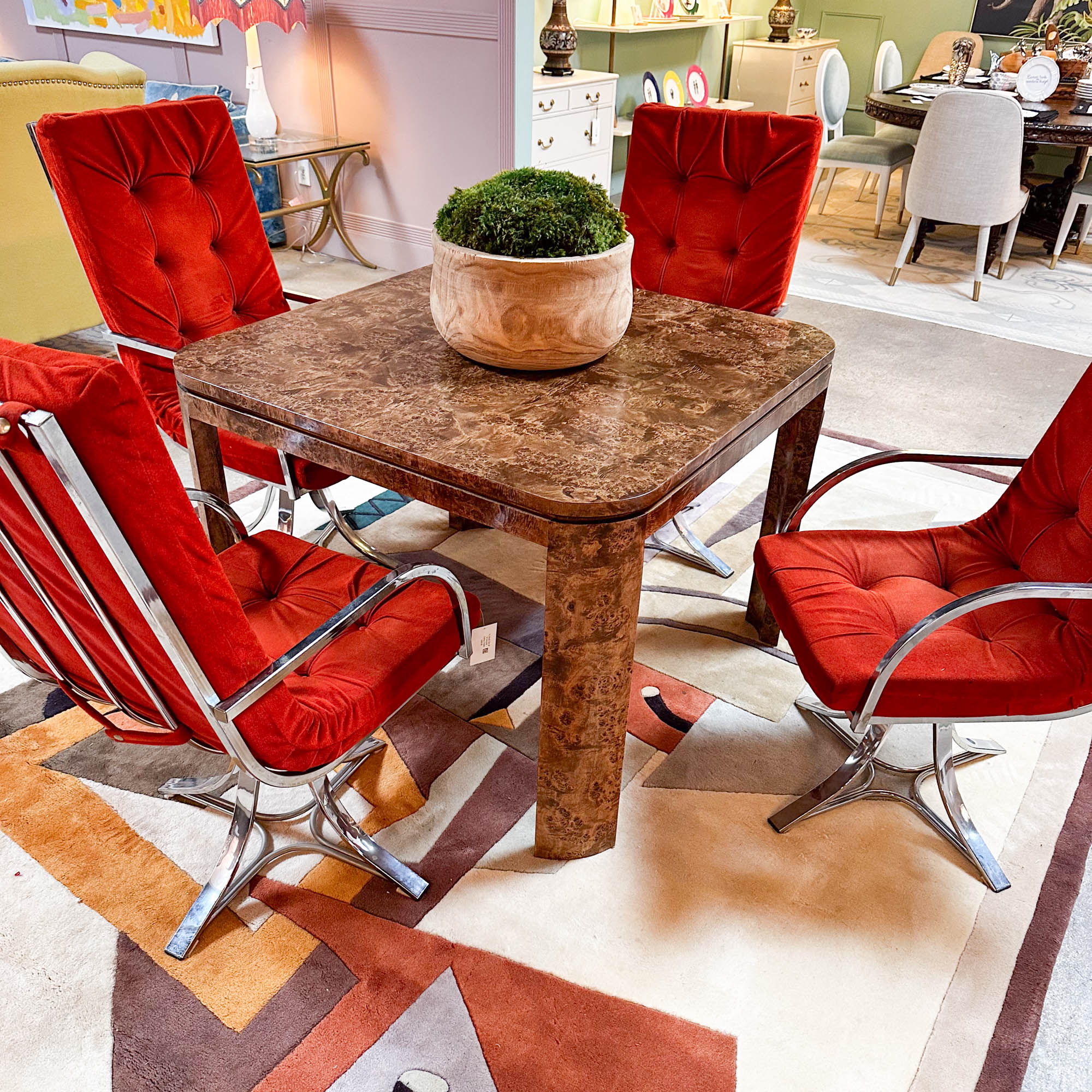 Set of Red Arm Chairs - Image 2