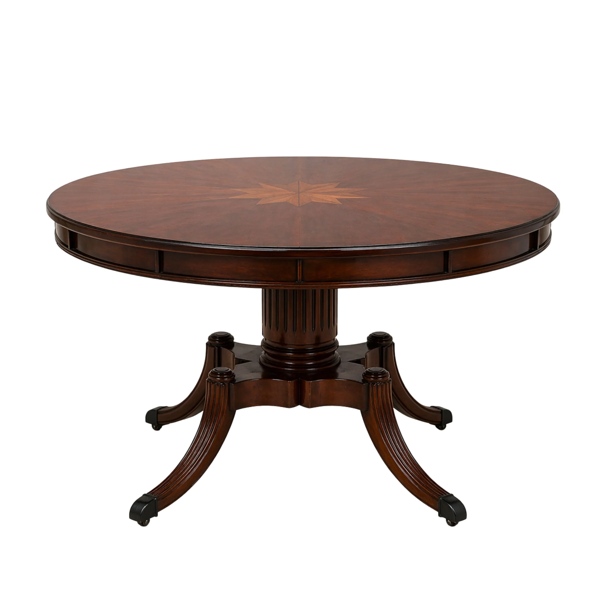 Large Round Table with Perimeter Leaves by Stanley