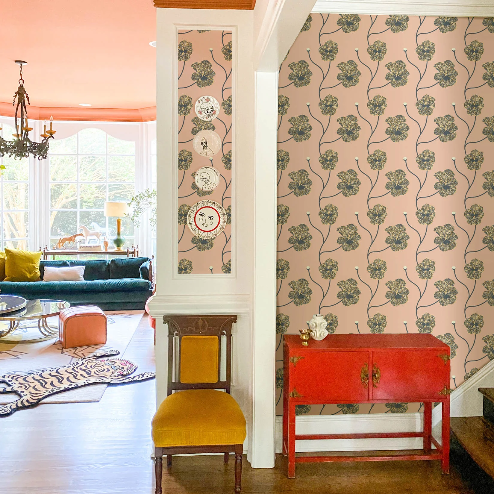 Flourish Wallpaper by Natalie Papier - Sunset Blush - Image 2