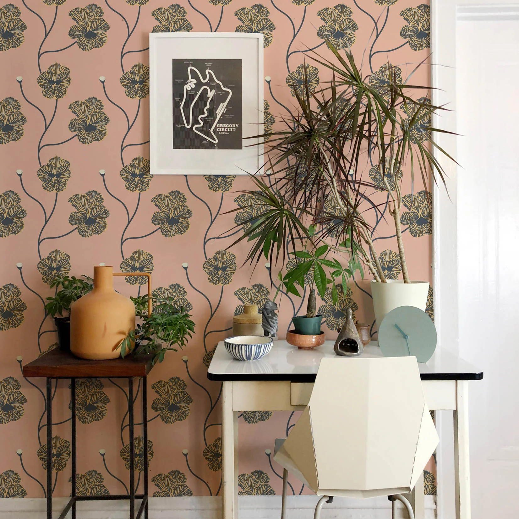 Flourish Wallpaper by Natalie Papier - Sunset Blush - Image 3