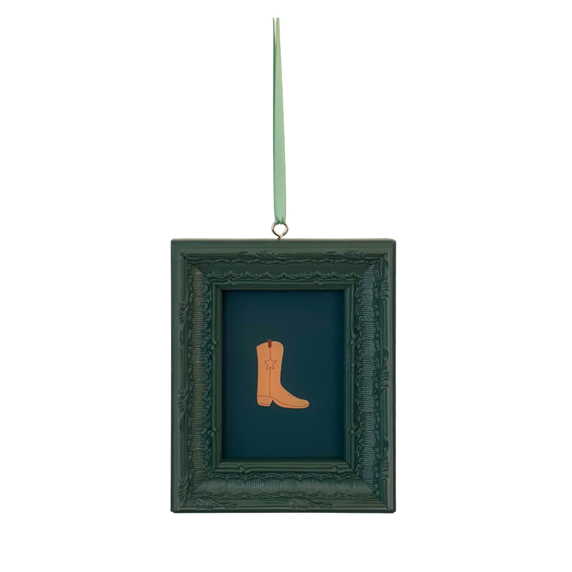 Framed Cowboy Boot Ornament / Mini Wall Art - Moonlight