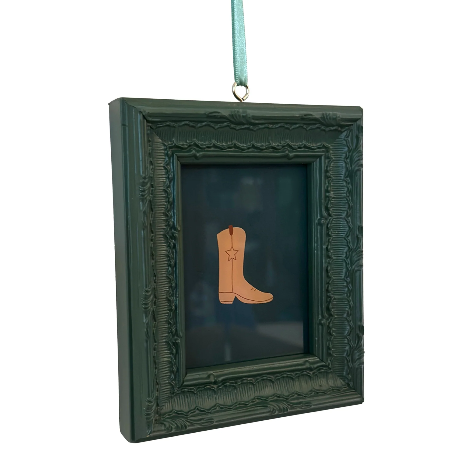 Framed Cowboy Boot Ornament / Mini Wall Art - Moonlight - Image 4