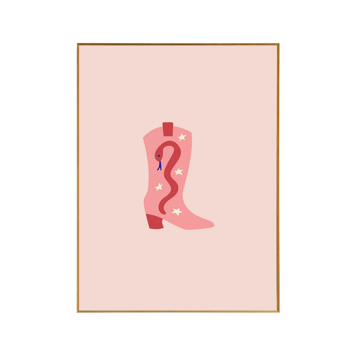 Framed Cowboy Boot Print - Sunset