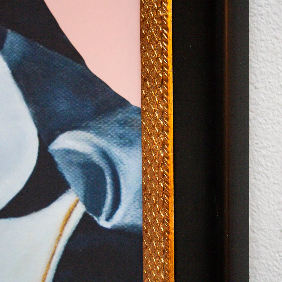Framed Equestrian Artwork on Silk Cloth - Blush - Image 4