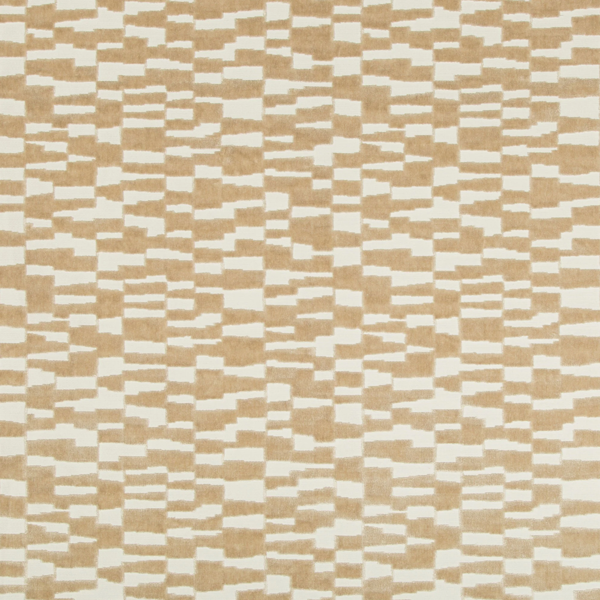Frankel Tan Geometric Velvet Fabric