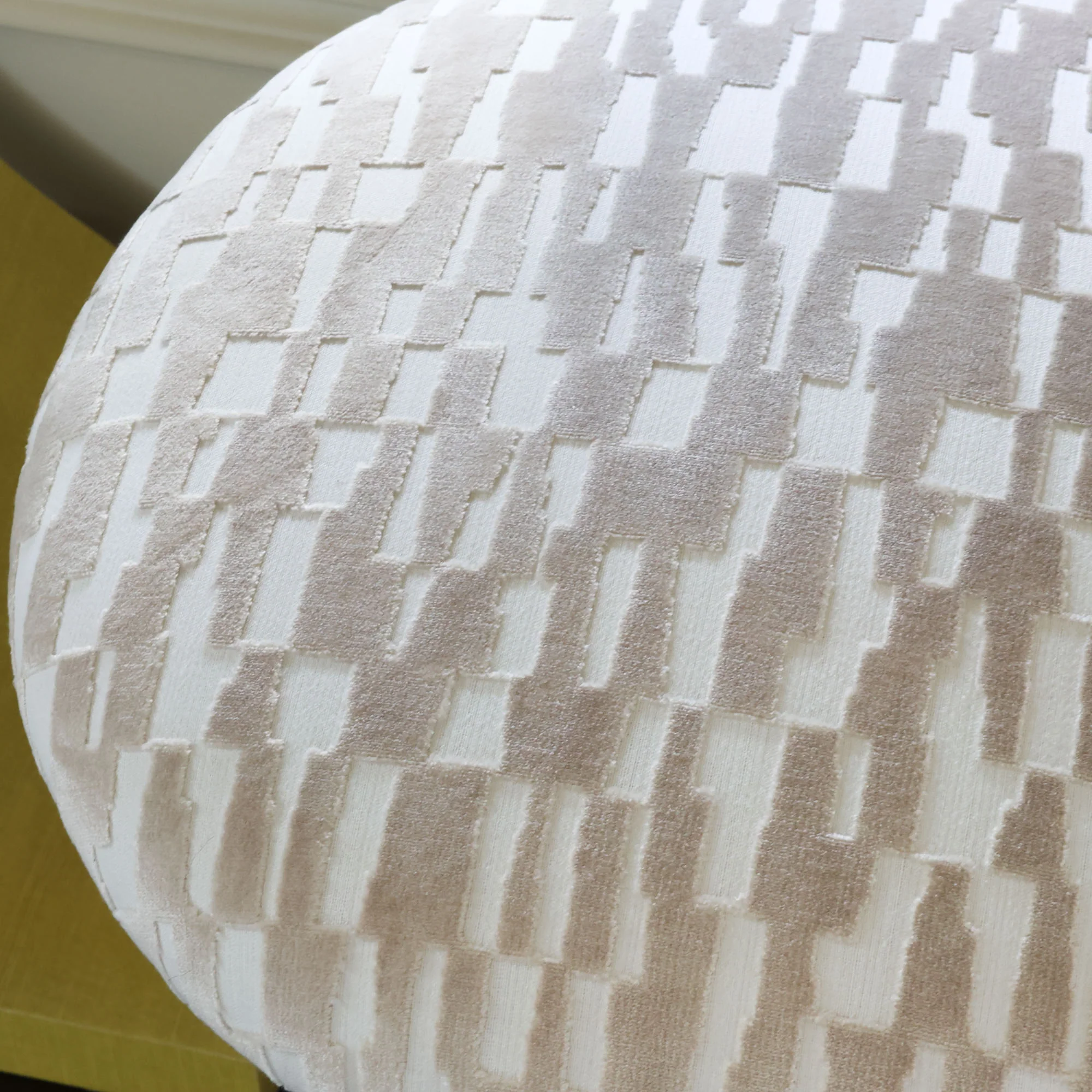 Frankel Tan Geometric Velvet Fabric - Image 2