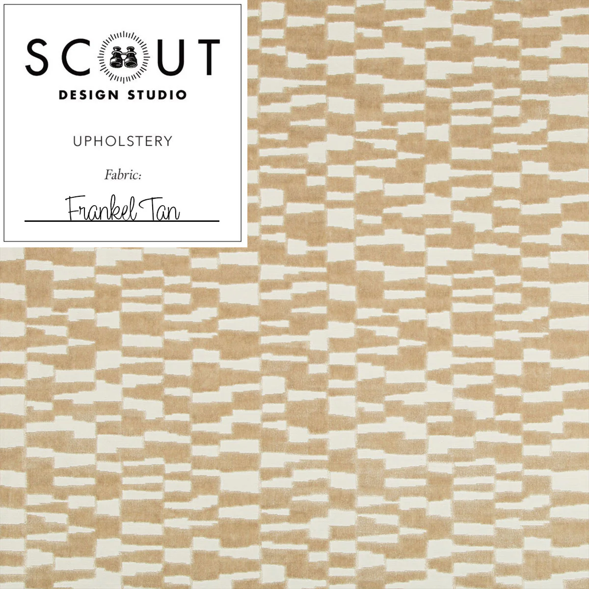 Frankel Tan Geometric Velvet Fabric Sample