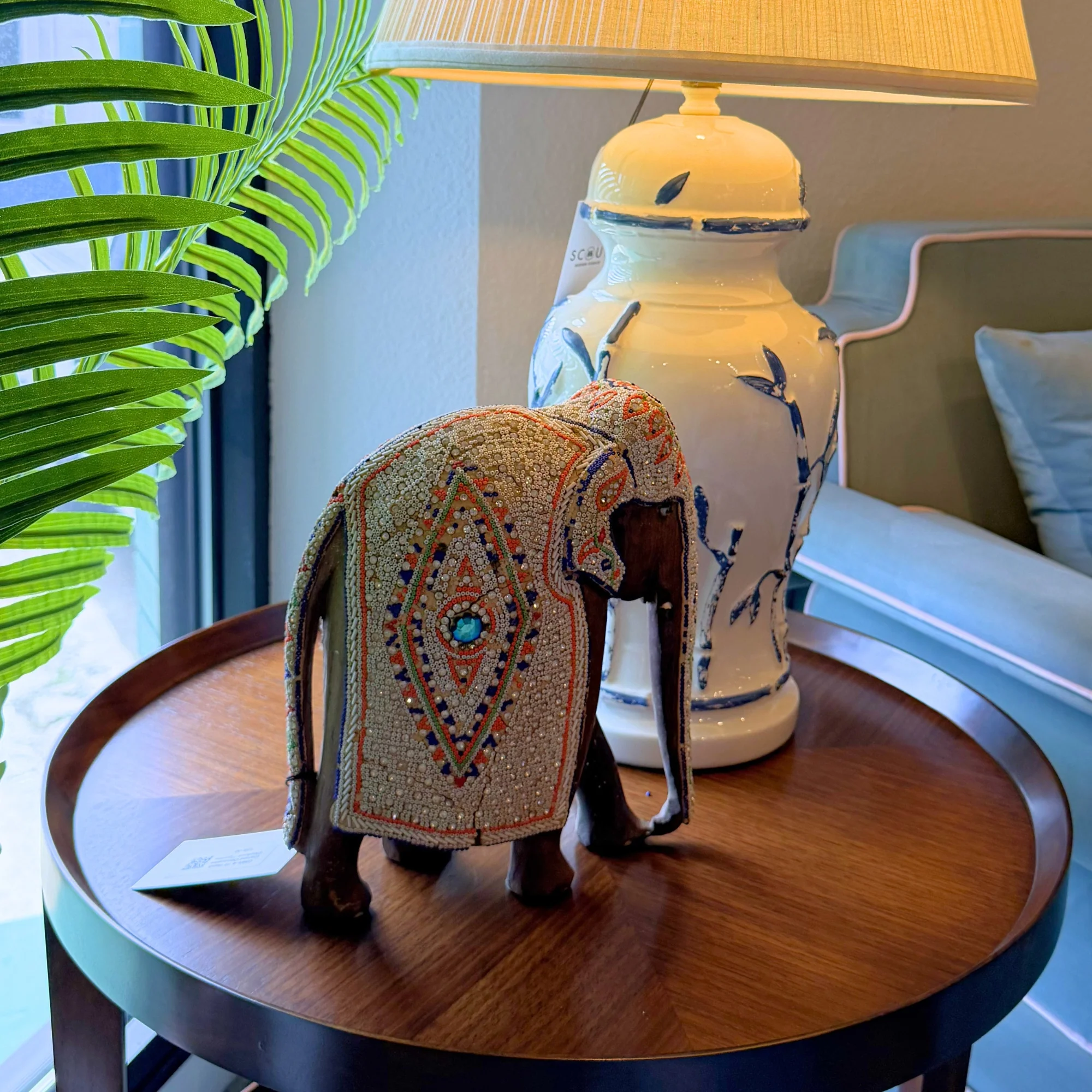 Hand Carved Decorative Elephant Figurine - Image 3