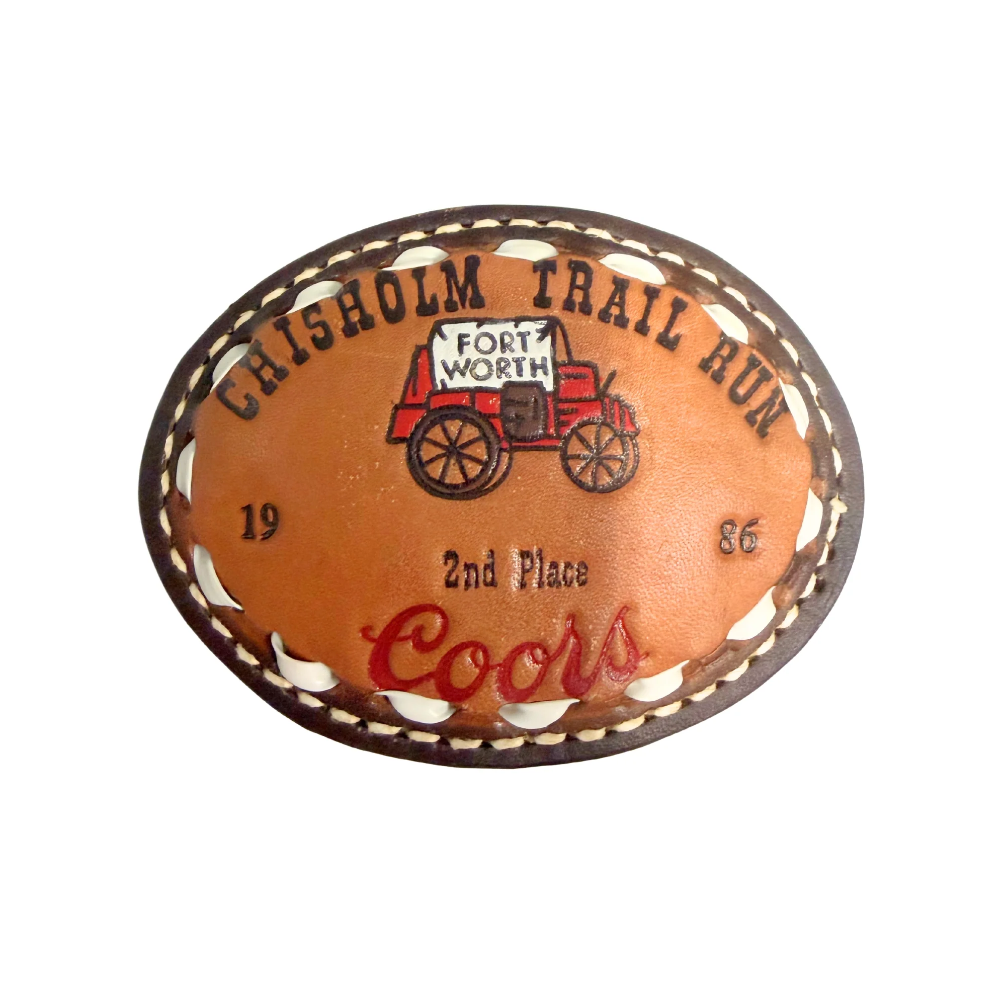 Chisholm Trail Vintage Leather Belt Buckle #2