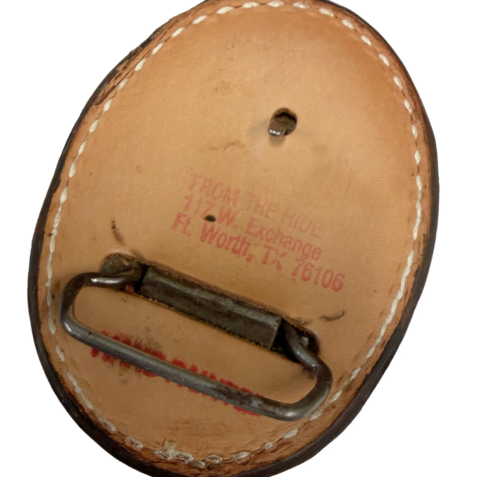 Chisholm Trail Vintage Leather Belt Buckle #3 - Image 2
