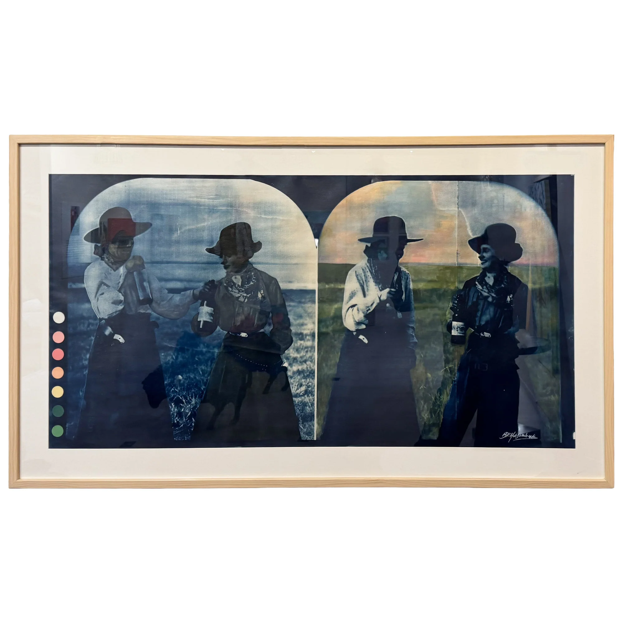 "Good Friends" 52x31 Mixed Media on Paper by BK Holsomback
