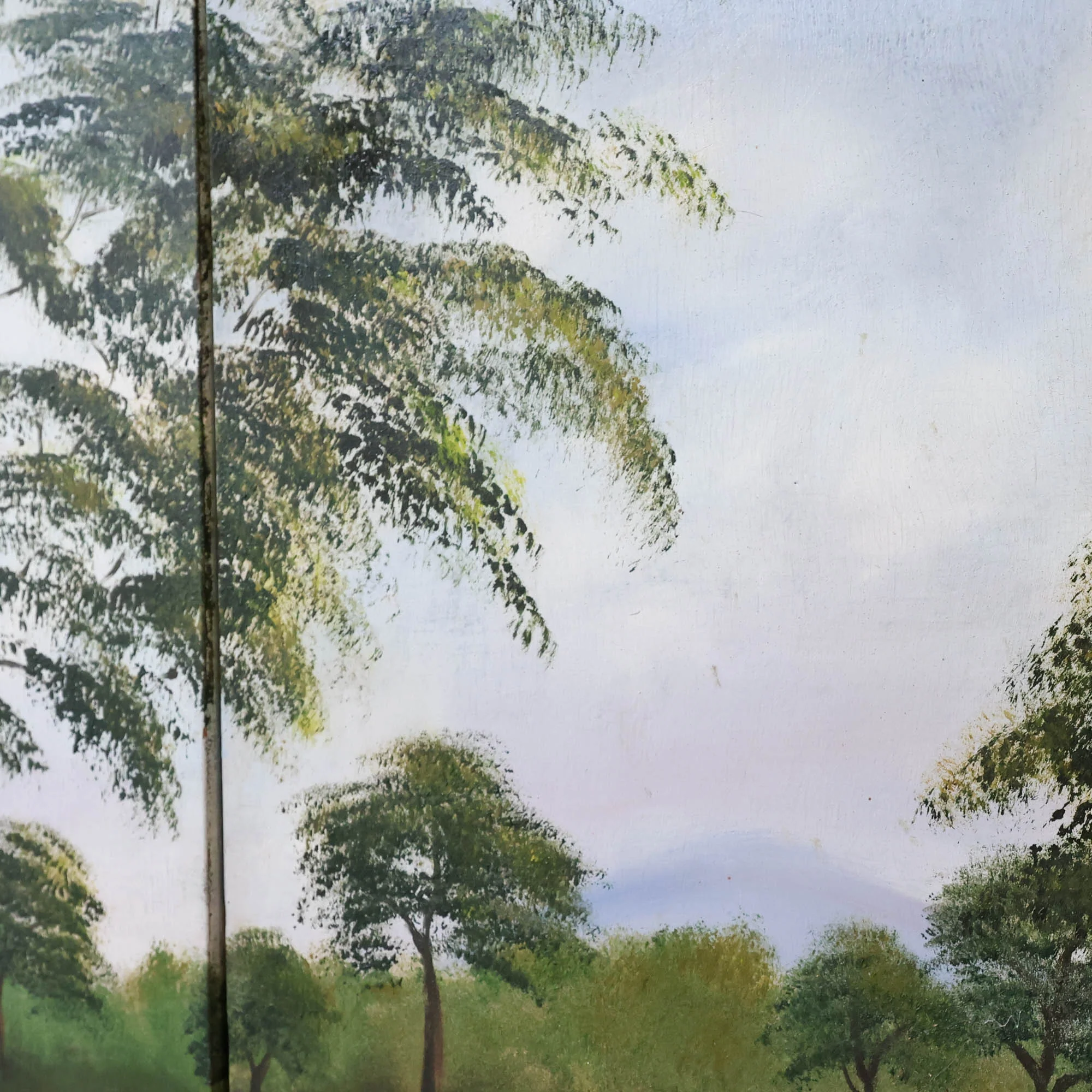 Rustic Armoire with Hand Painted Pastoral Scene - Image 3