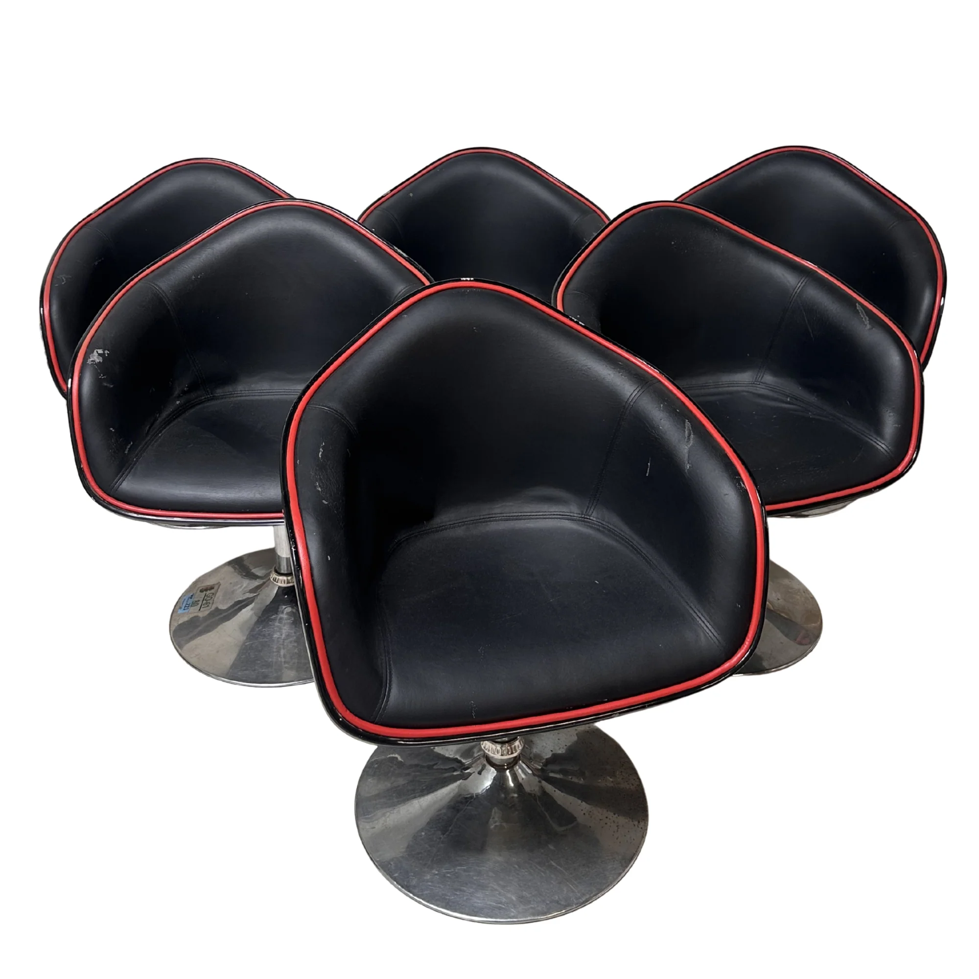 Mid Century Modern Set of 6 Swivel Chairs