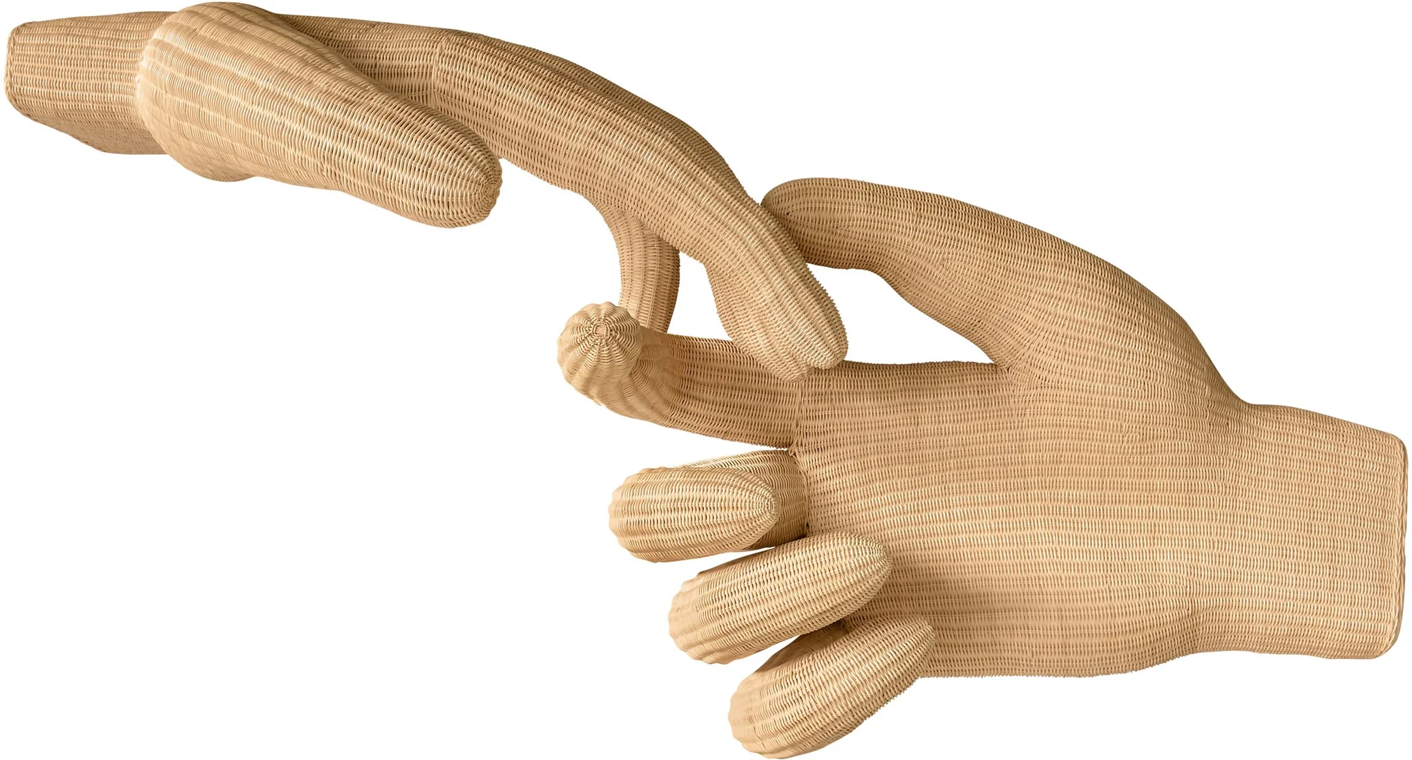 Hands Wall Sculpture in Rattan