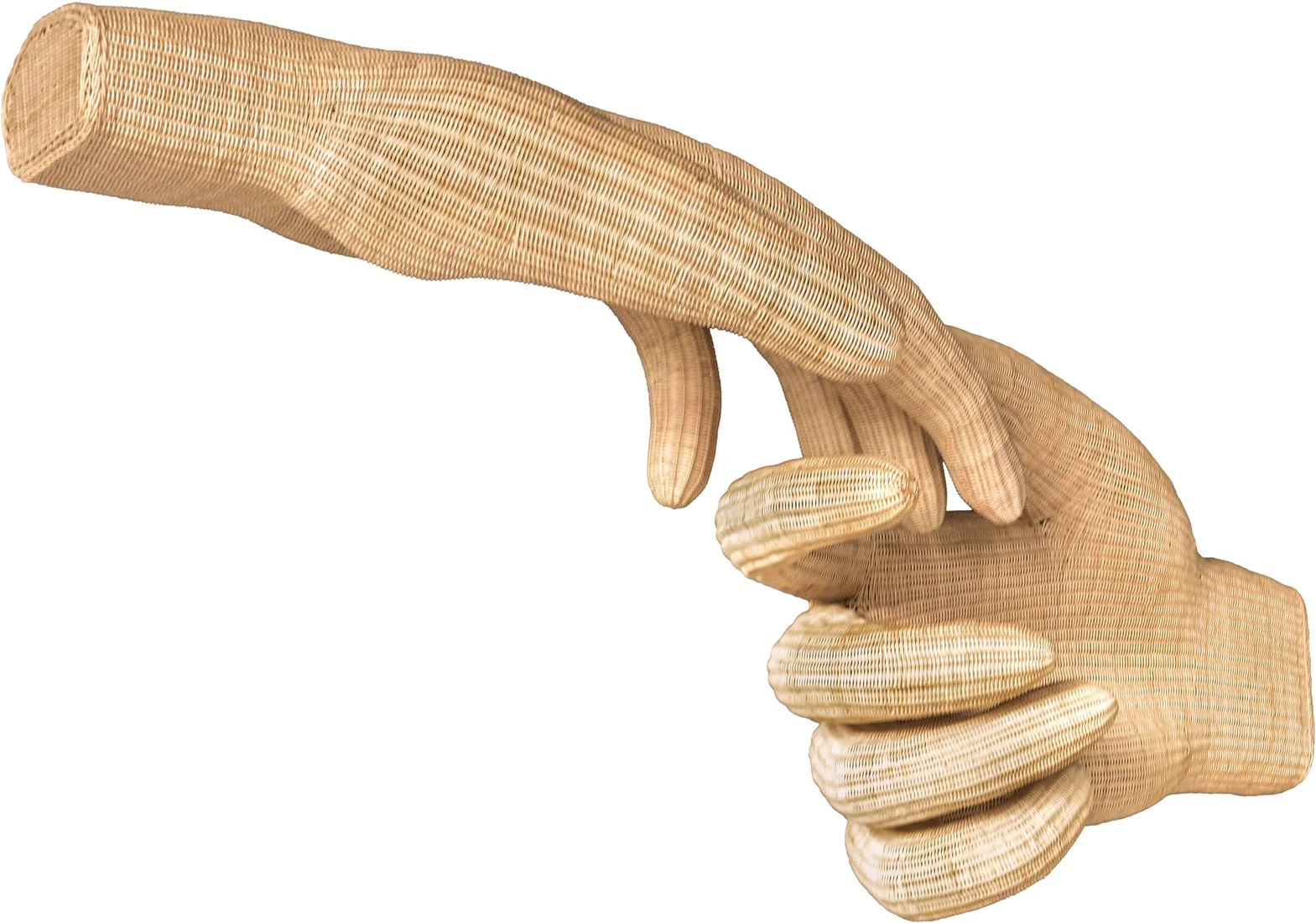 Hands Wall Sculpture in Rattan - Image 3