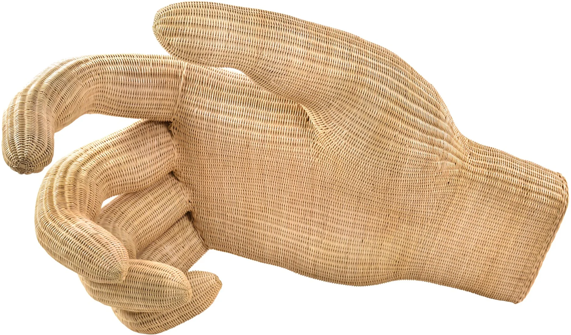 Hands Wall Sculpture in Rattan - Image 7