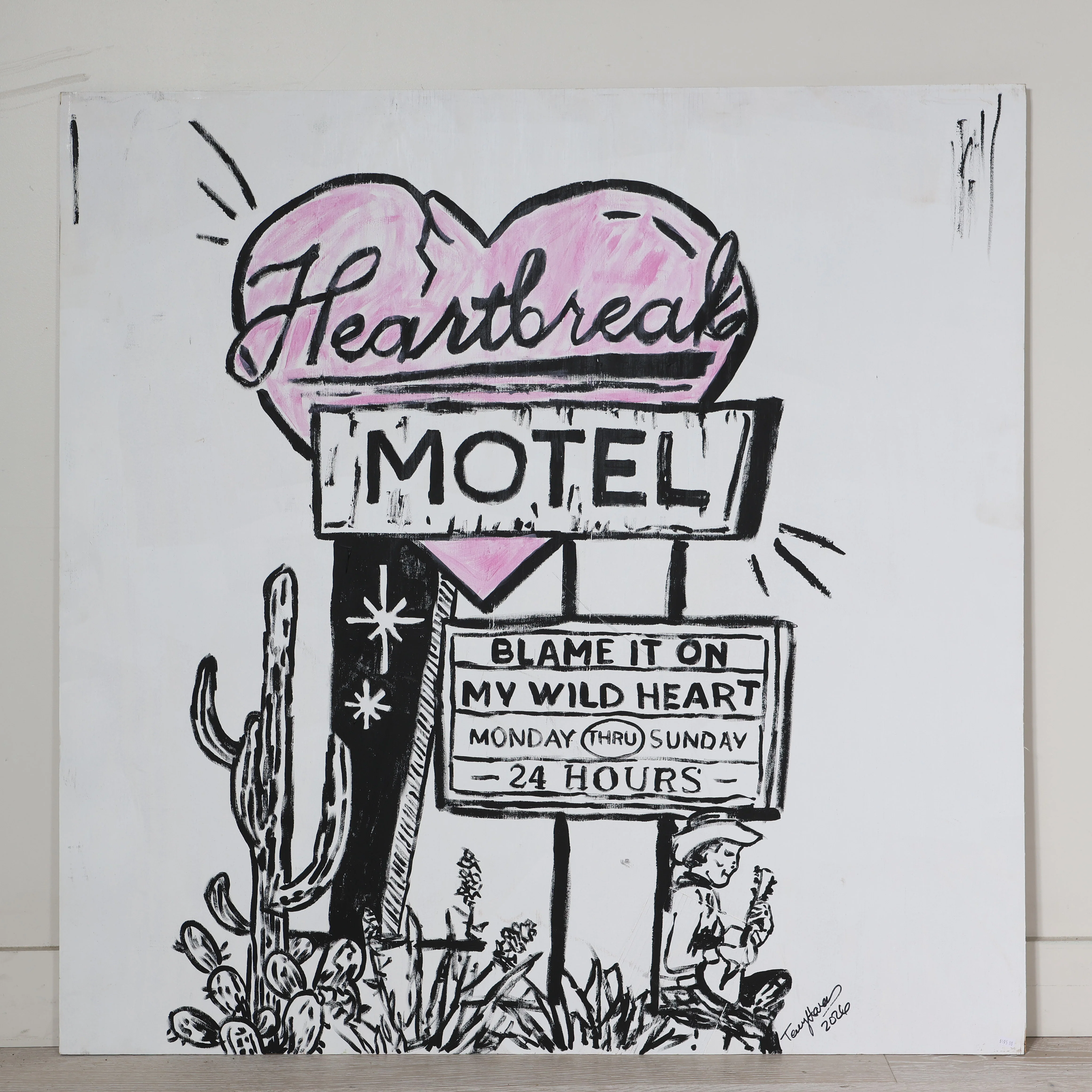 Heartbreak Motel Painting on Wood by Terry Hares - Image 2