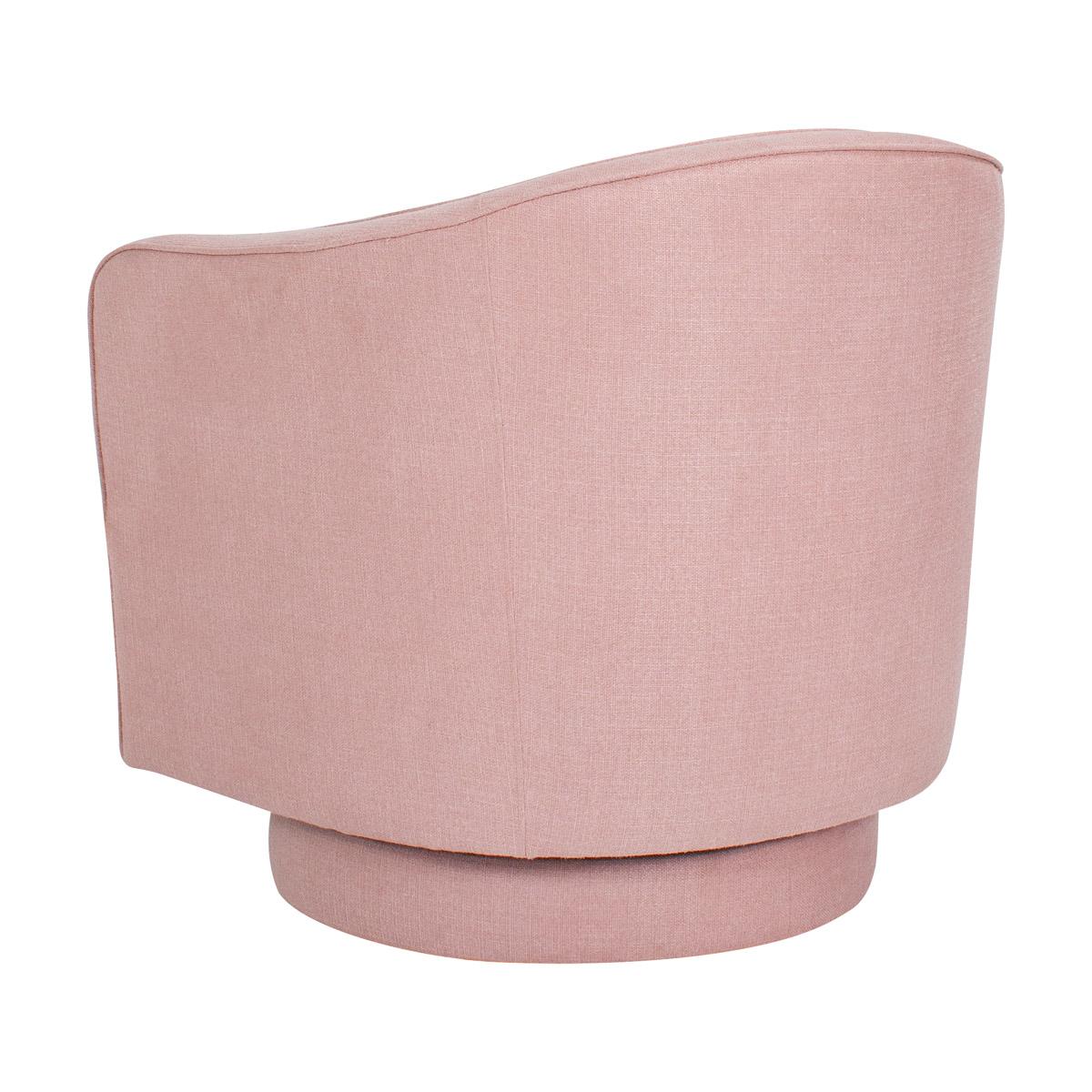 Helene Swivel Chair in Blush Linen - Image 5