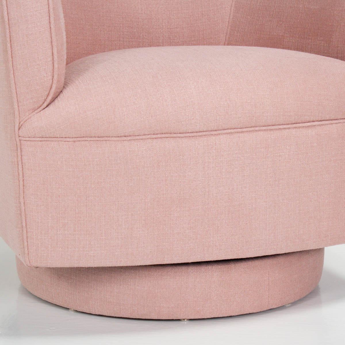 Helene Swivel Chair in Blush Linen - Image 8