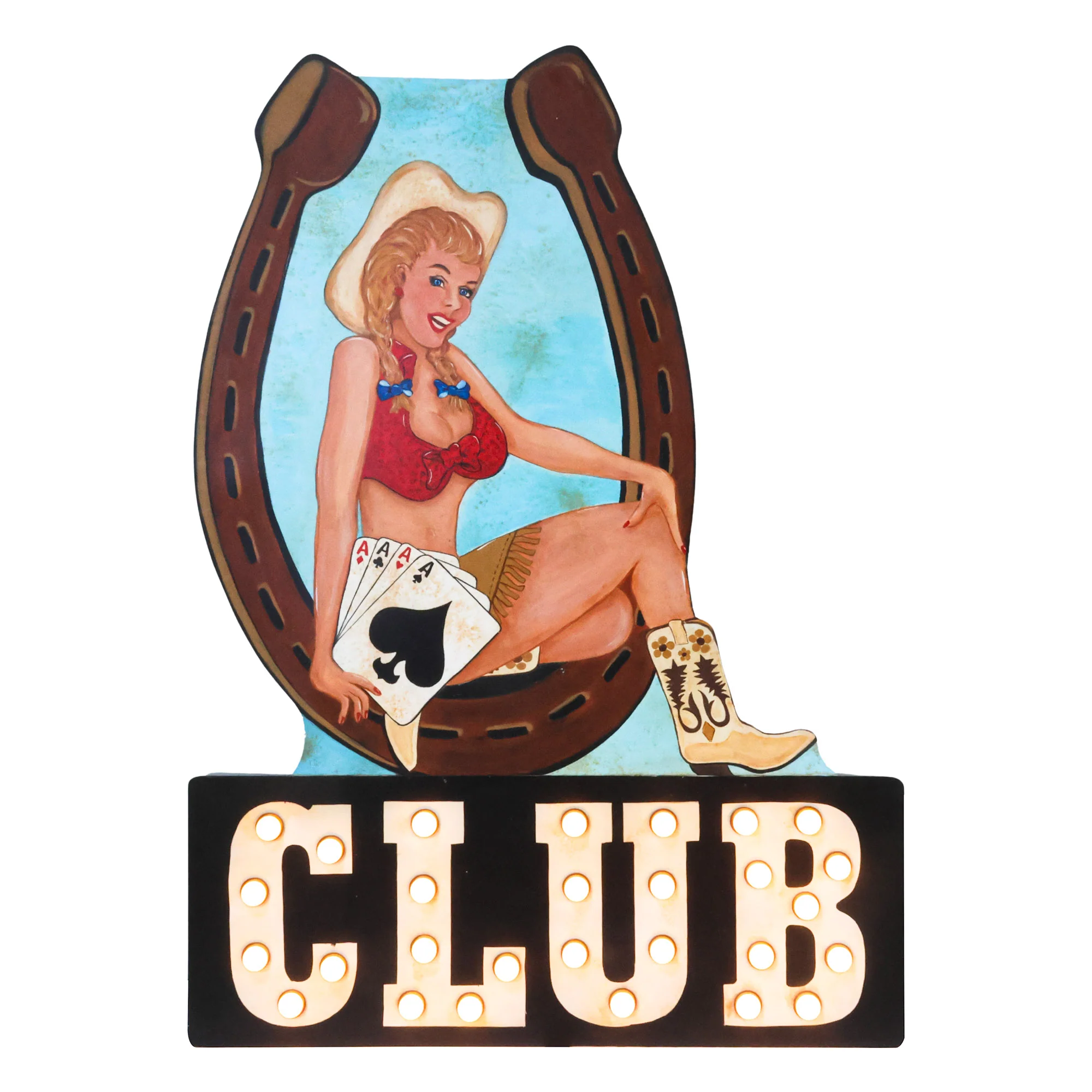 Horseshoe Club Light Up Sign