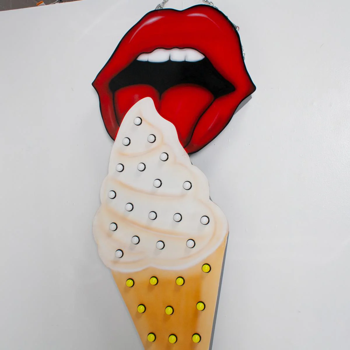 Ice Cream Cone With Mouth Sign - Image 4