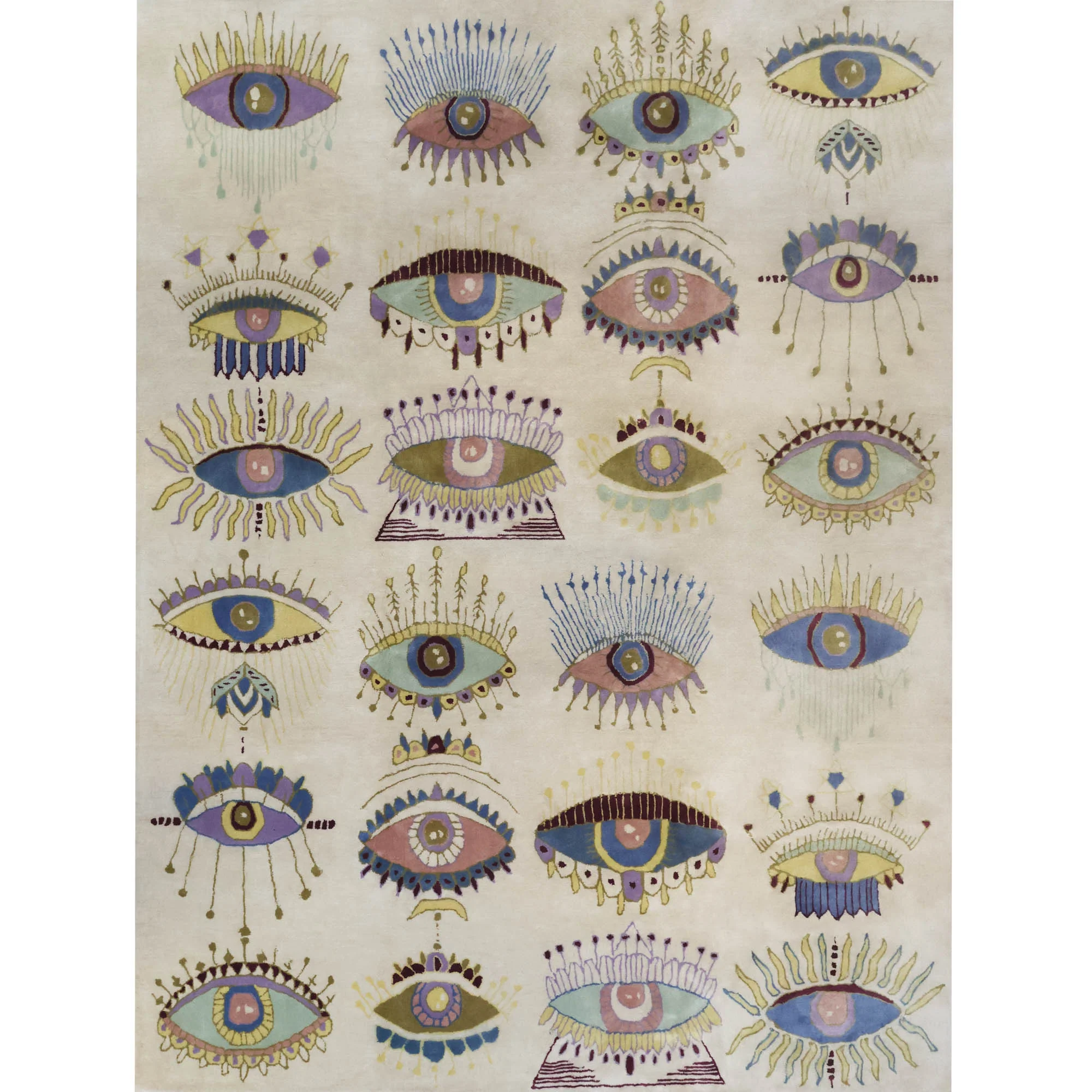 In Stock 9x12 Bright Eye Multicolor Tufted