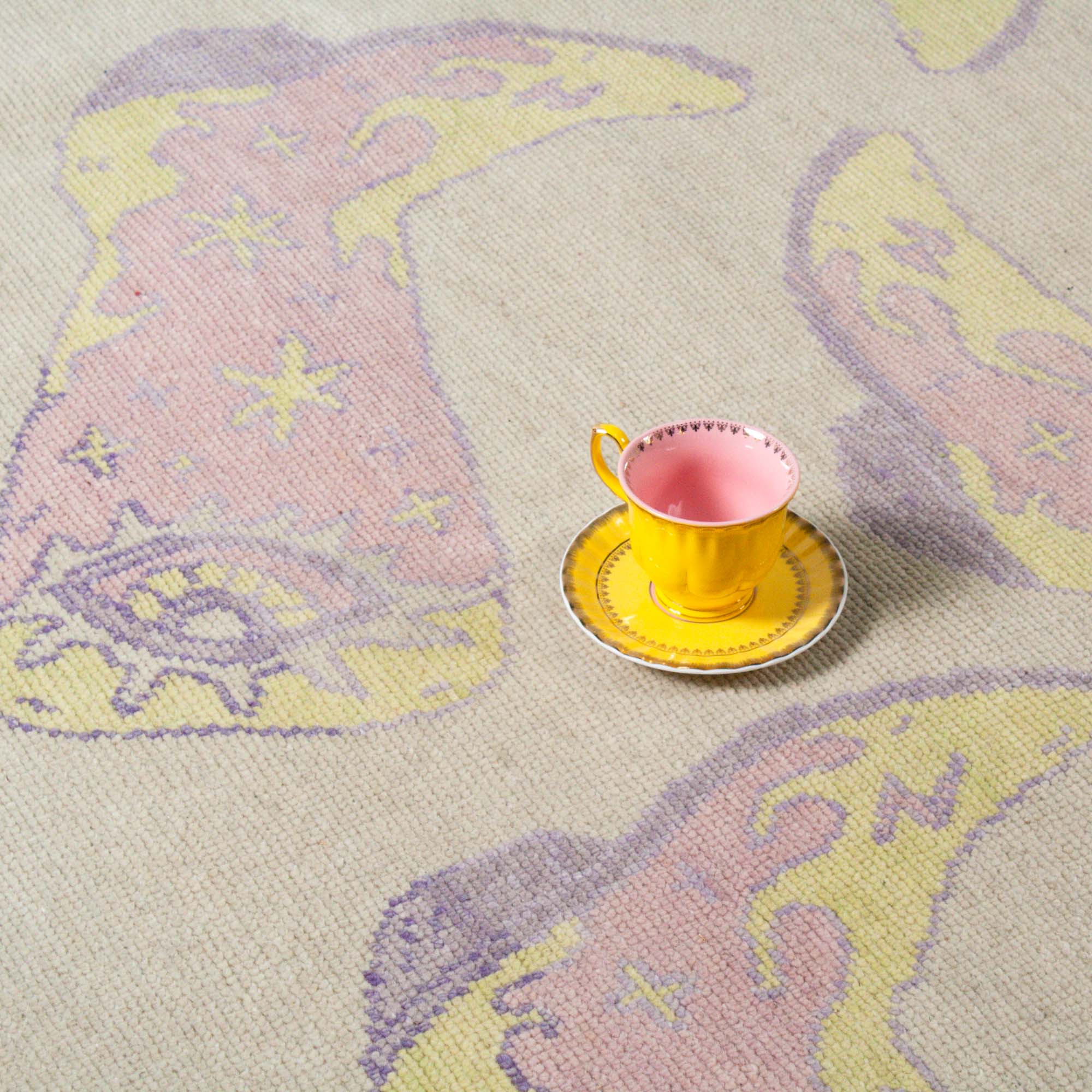 In Stock 9x12 Pastel Kicker Turkish Knot Rug - Image 2