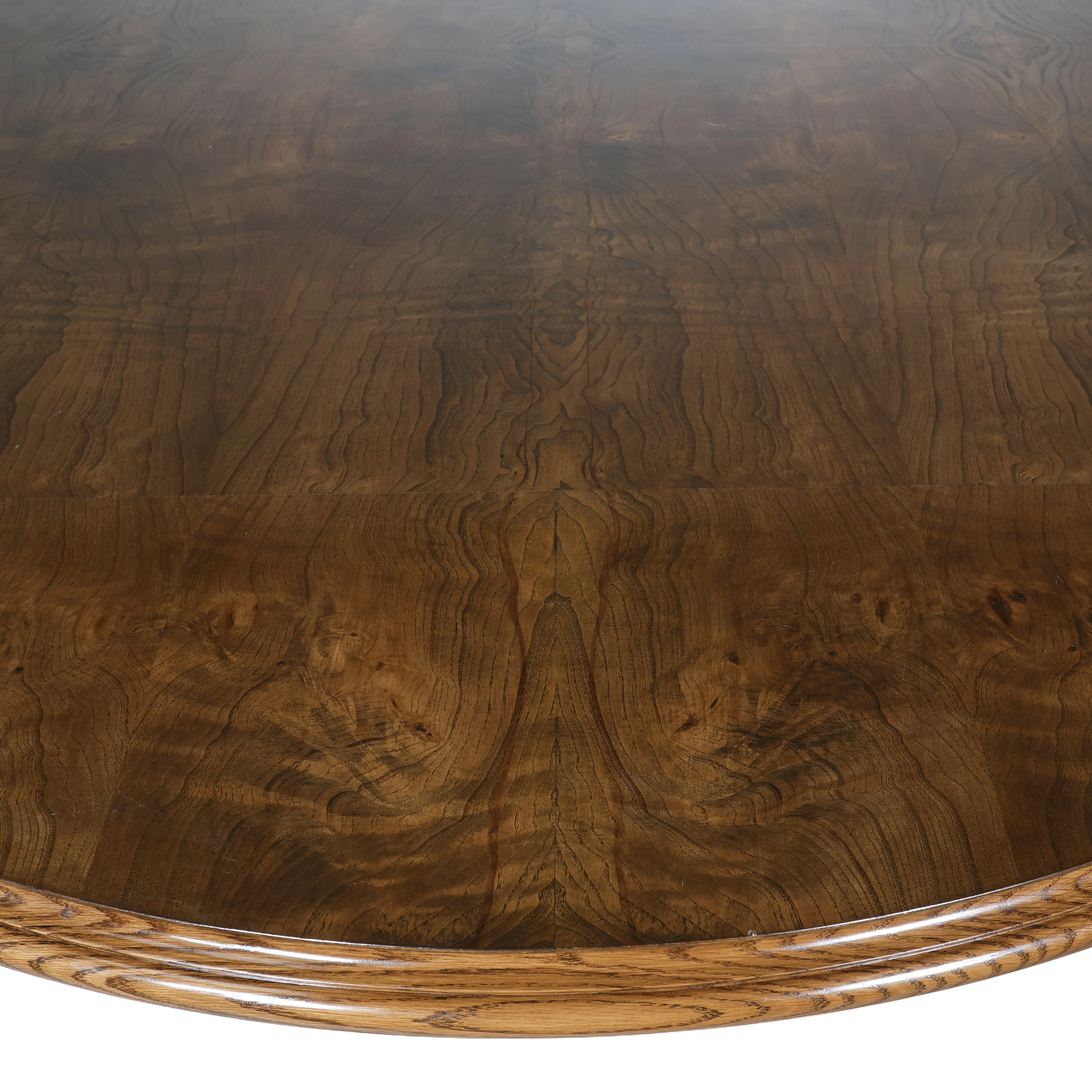 In Stock Bellwether Dining Table with Olive Ash Top and Baby Fawn Lacquer Base - Image 4